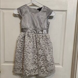 George Silver Lace Kids Formal Dress